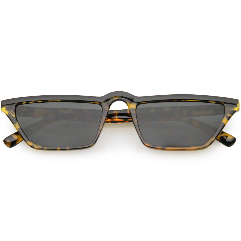Retro Low Temple 1990's Flat Top Cat Eye Sunglasses C707