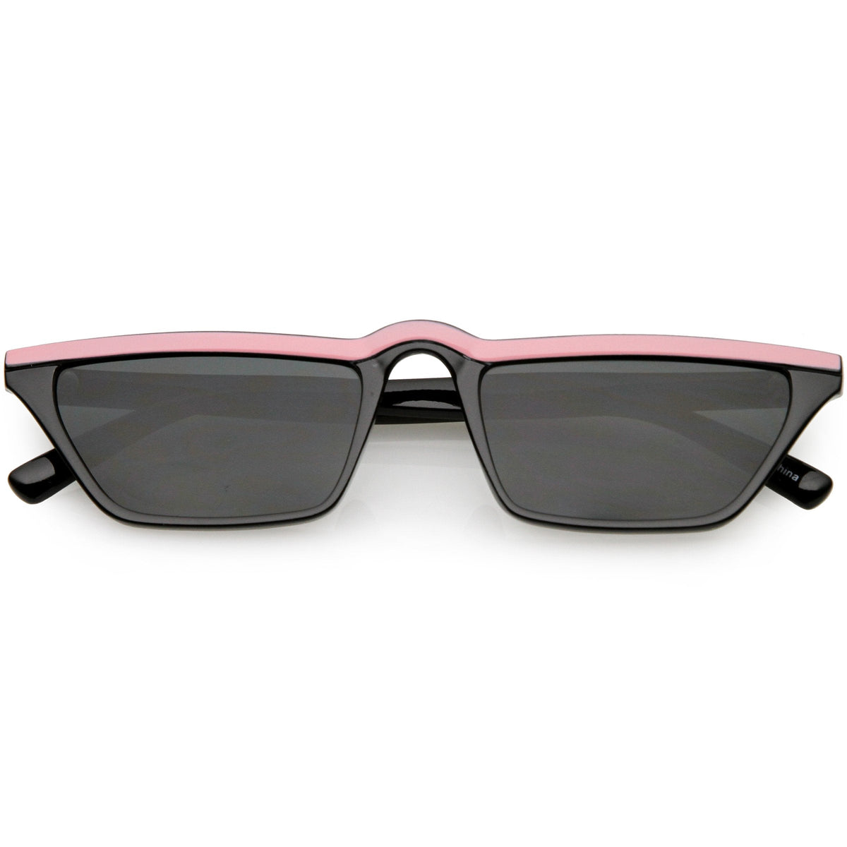 Retro Low Temple 1990's Flat Top Cat Eye Sunglasses C707