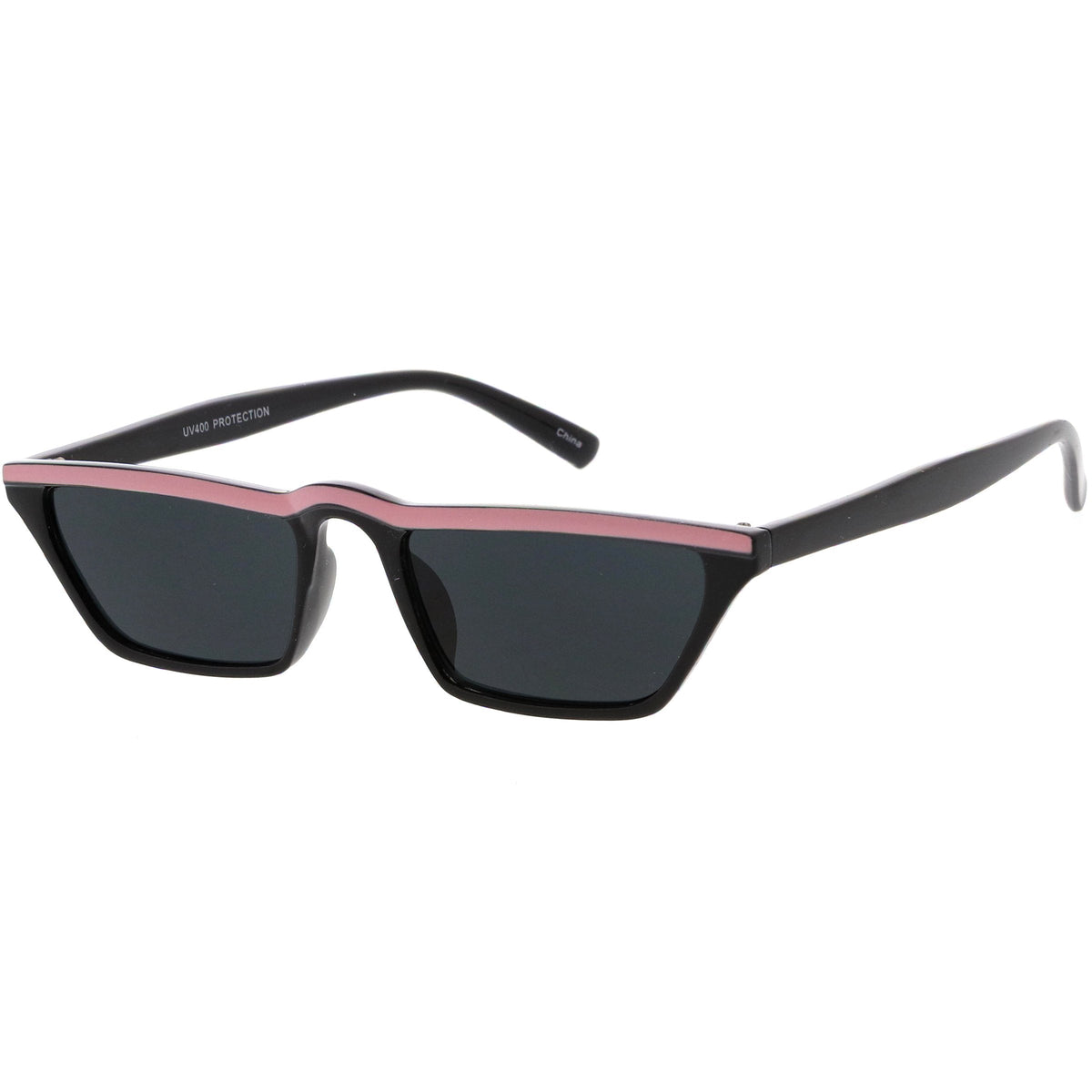 Retro Low Temple 1990's Flat Top Cat Eye Sunglasses C707