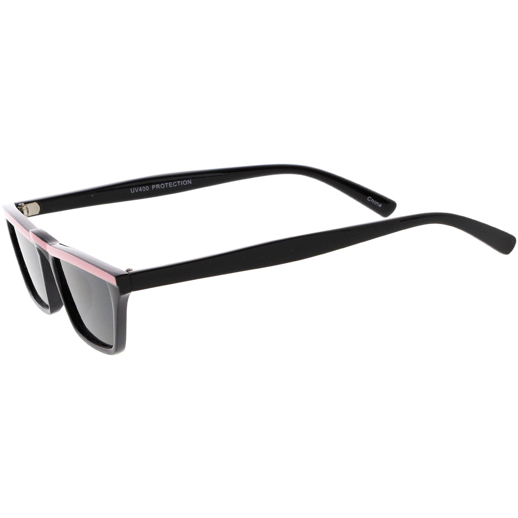 Retro Low Temple 1990's Flat Top Cat Eye Sunglasses C707