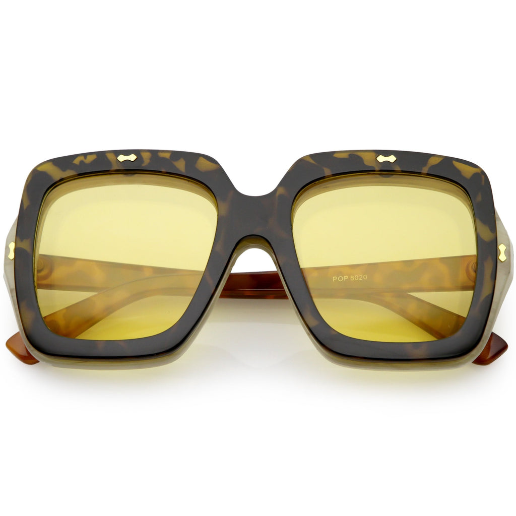 Retro European Oversize Flip Up Square Sunglasses C713