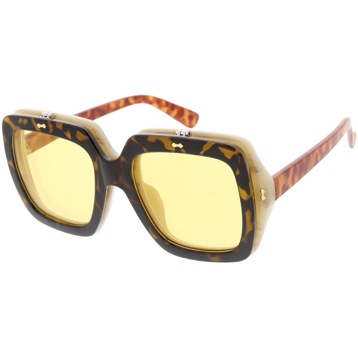 Retro European Oversize Flip Up Square Sunglasses C713