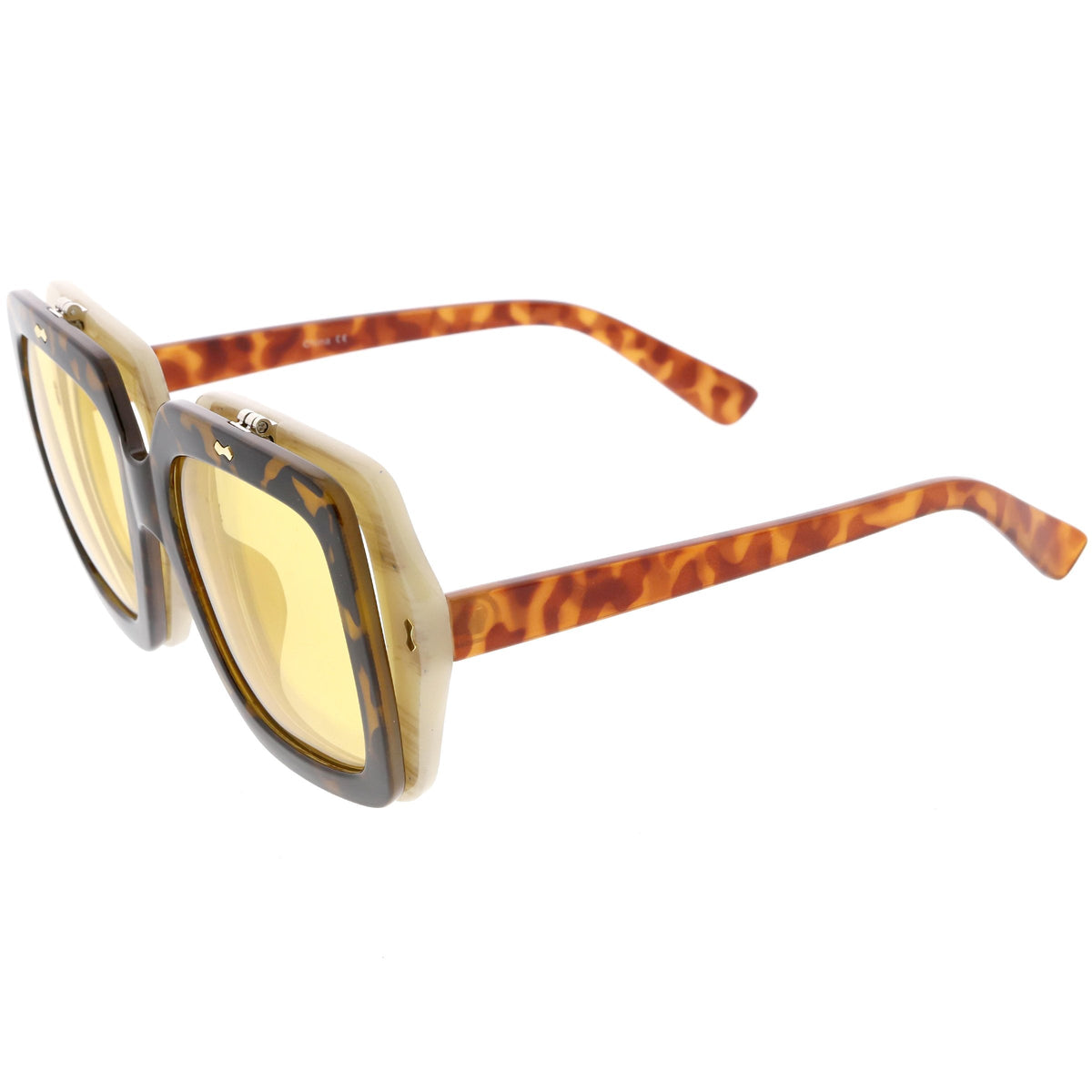 Retro European Oversize Flip Up Square Sunglasses C713