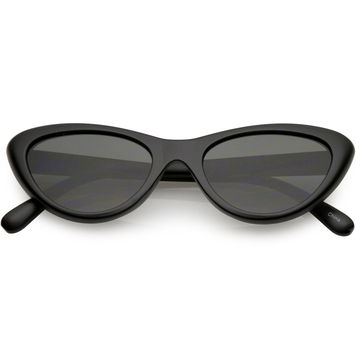 Small 1990's Retro Rounded Cat Eye Flat Lens Sunglasses C706
