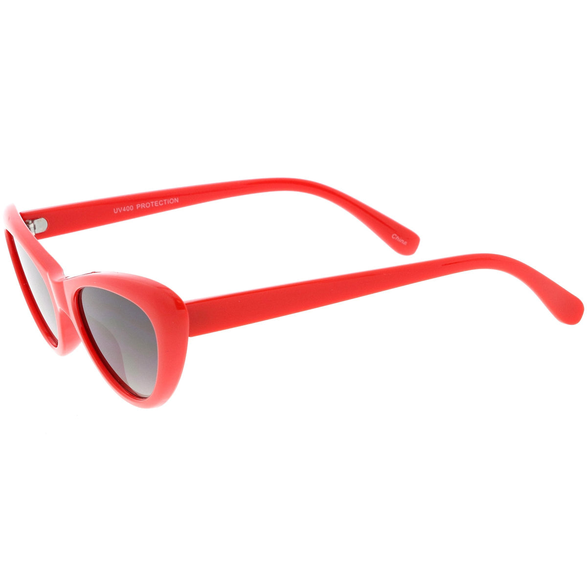 Small 1990's Retro Rounded Cat Eye Flat Lens Sunglasses C706