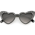 Women's Oversize Rhinestone Heart Shape Sunglasses C711
