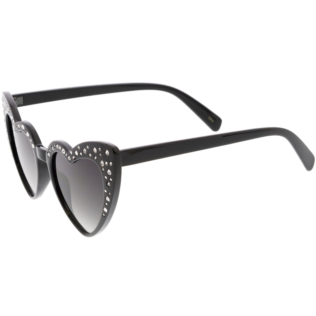 Women's Oversize Rhinestone Heart Shape Sunglasses C711