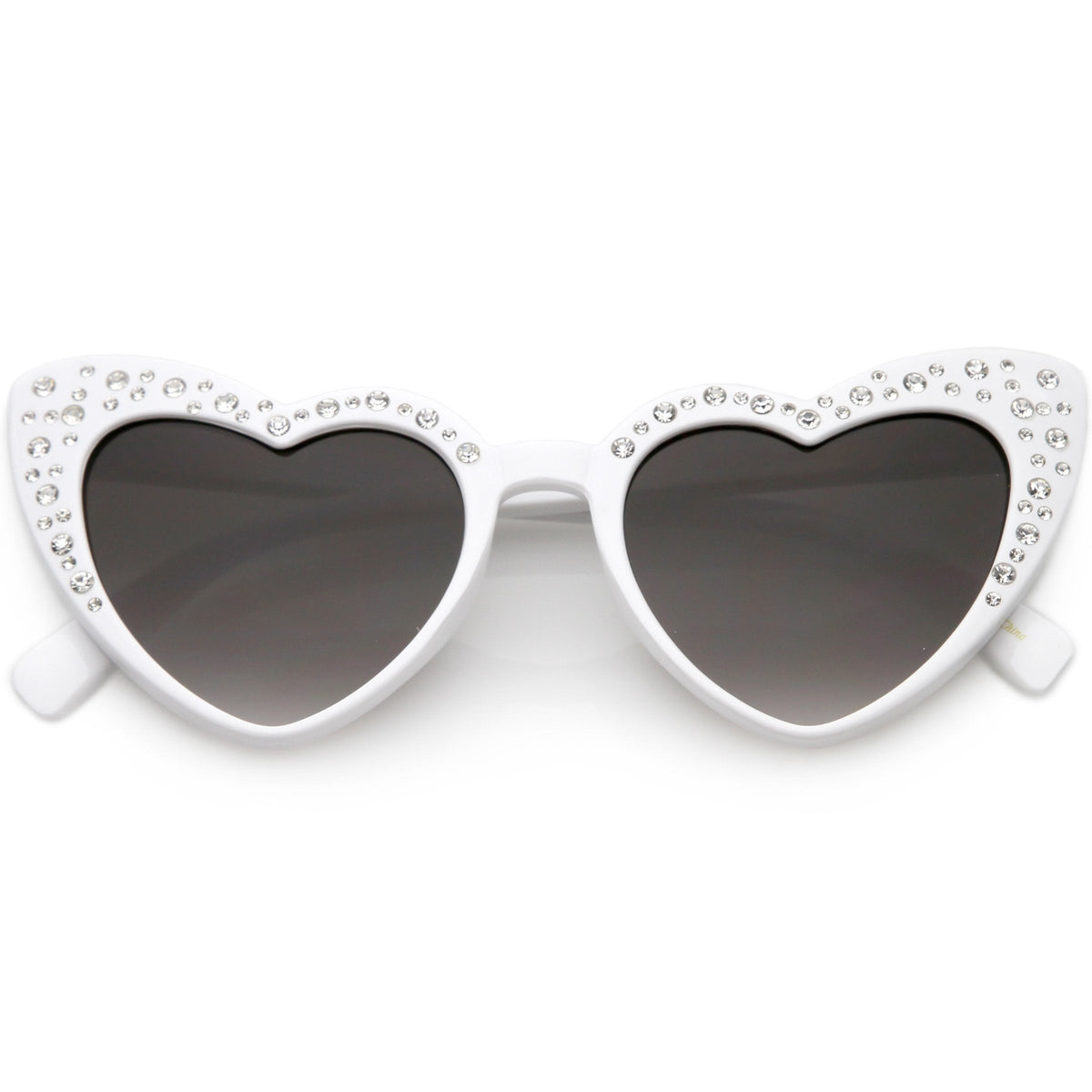 Women's Oversize Rhinestone Heart Shape Sunglasses C711