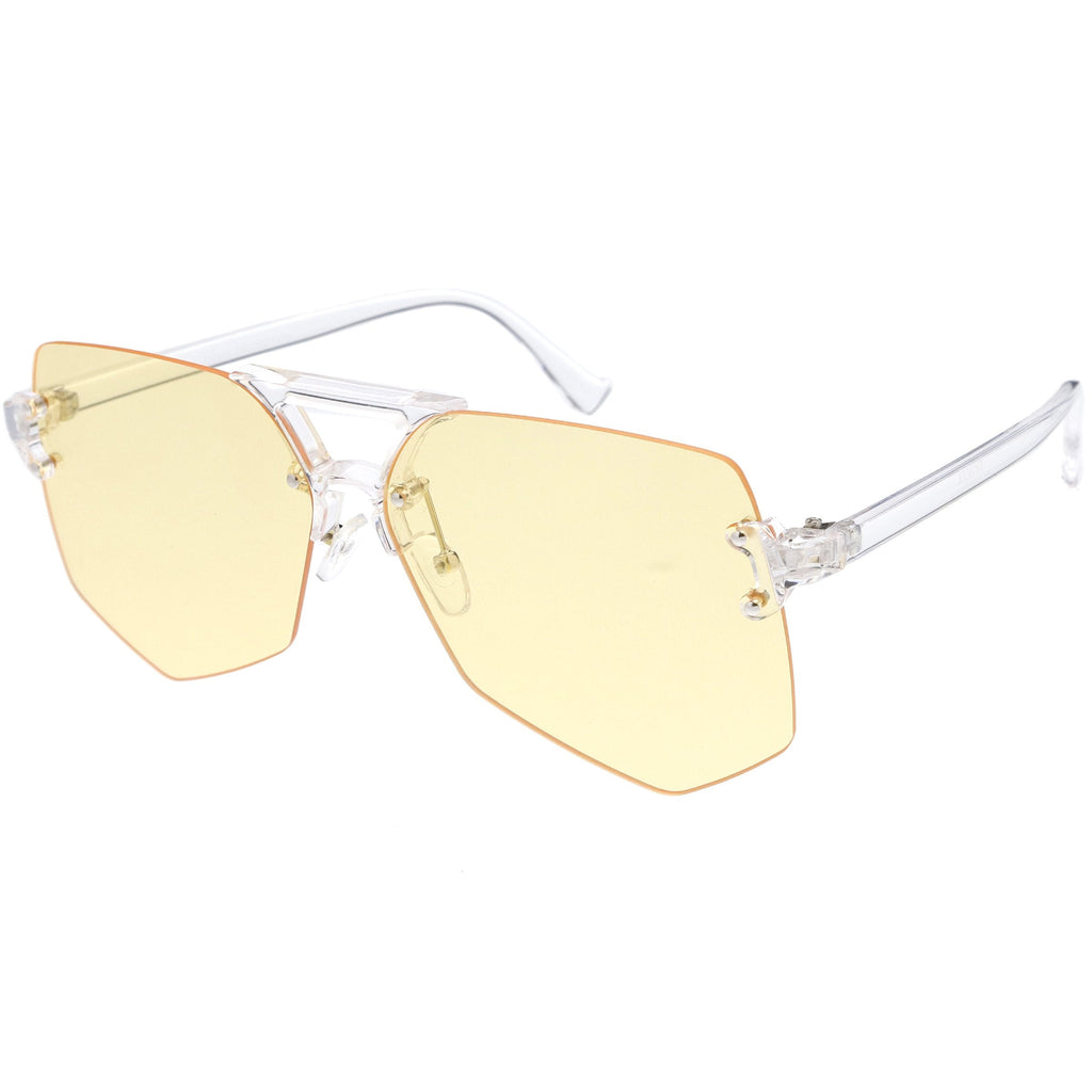 Retro Oversize Color Tone Flat Lane Aviator Sunglasses C710