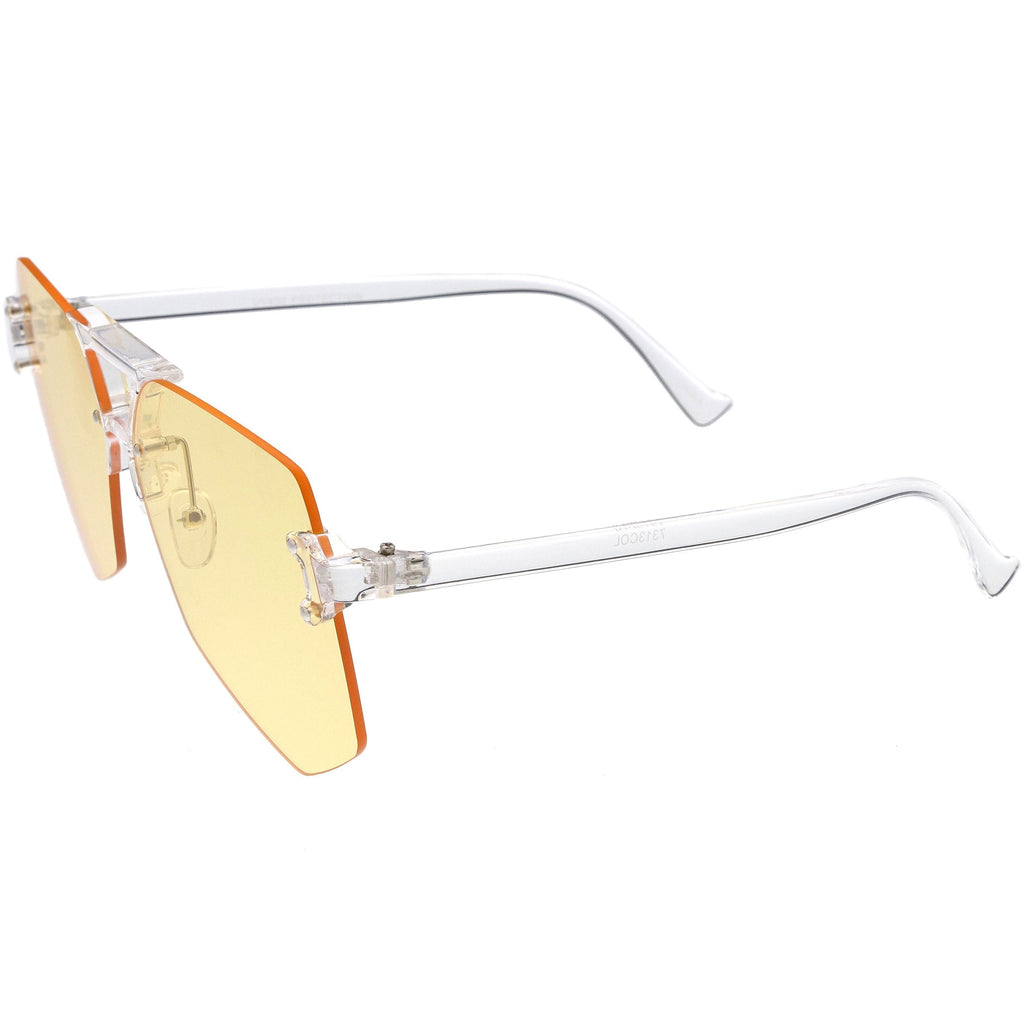 Retro Oversize Color Tone Flat Lane Aviator Sunglasses C710