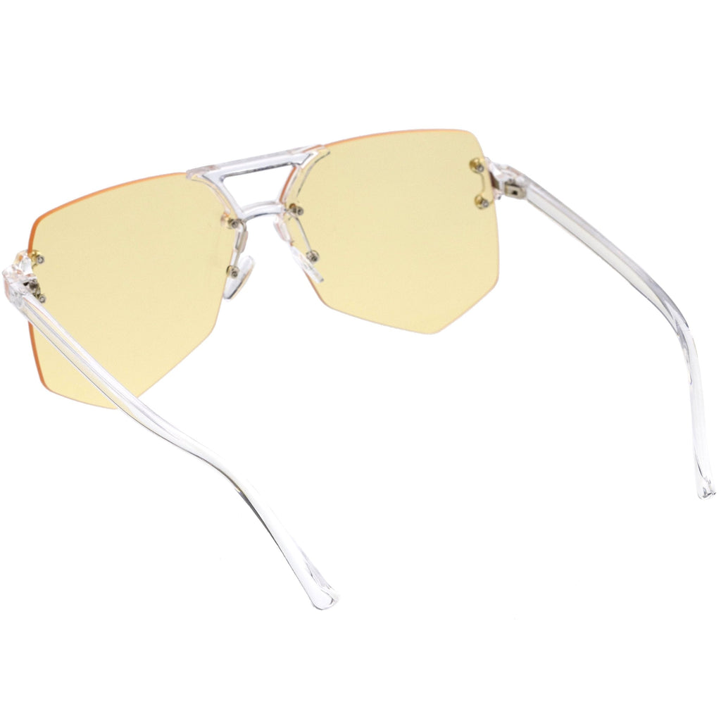 Retro Oversize Color Tone Flat Lane Aviator Sunglasses C710