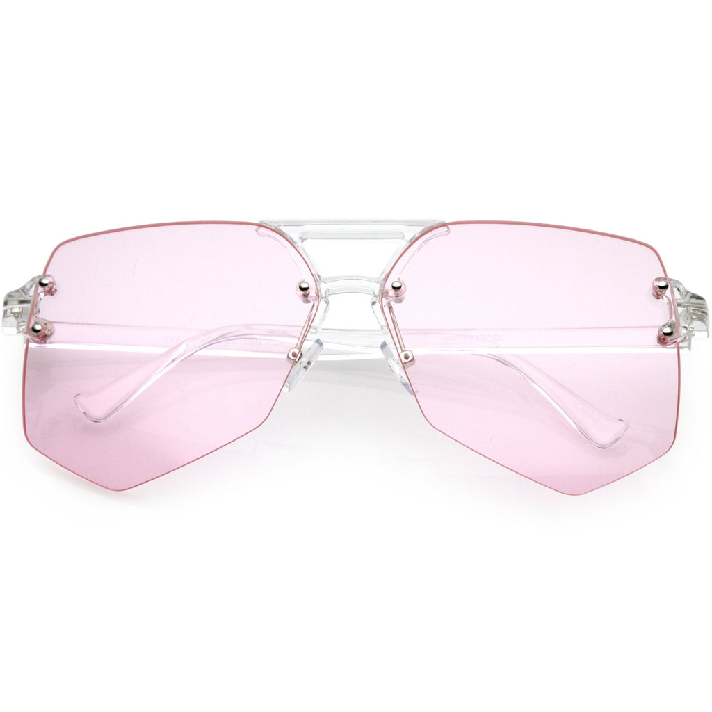 Retro Oversize Color Tone Flat Lane Aviator Sunglasses C710