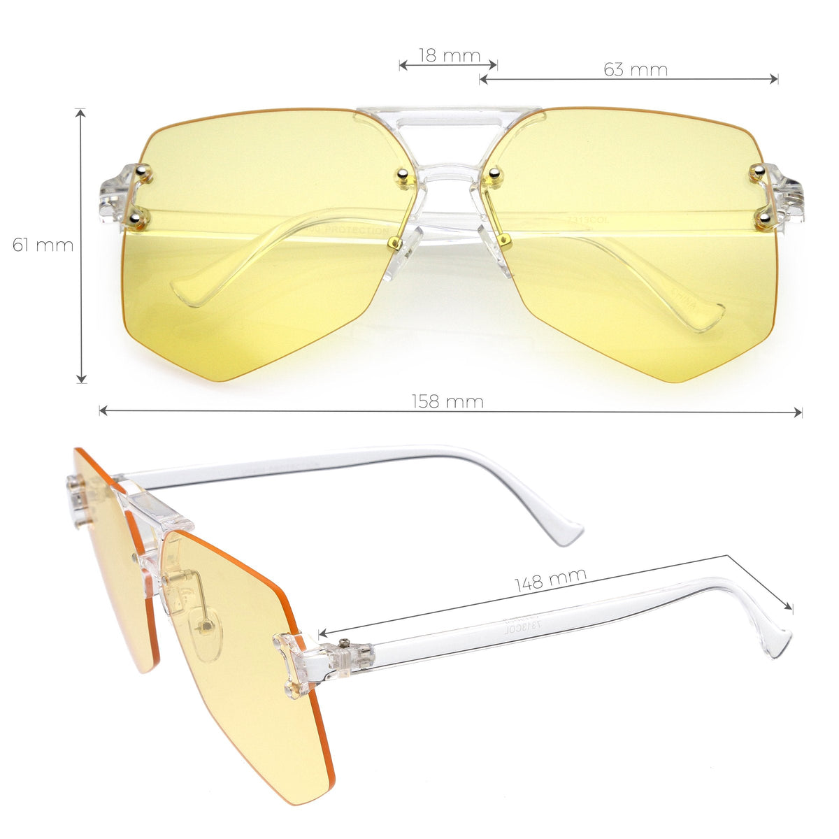 Retro Oversize Color Tone Flat Lane Aviator Sunglasses C710