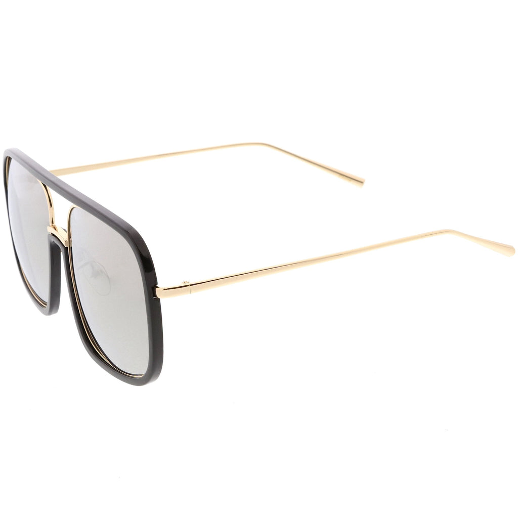 Oversize Luxury Women's Square Mirrored Lens Sunglasses C696