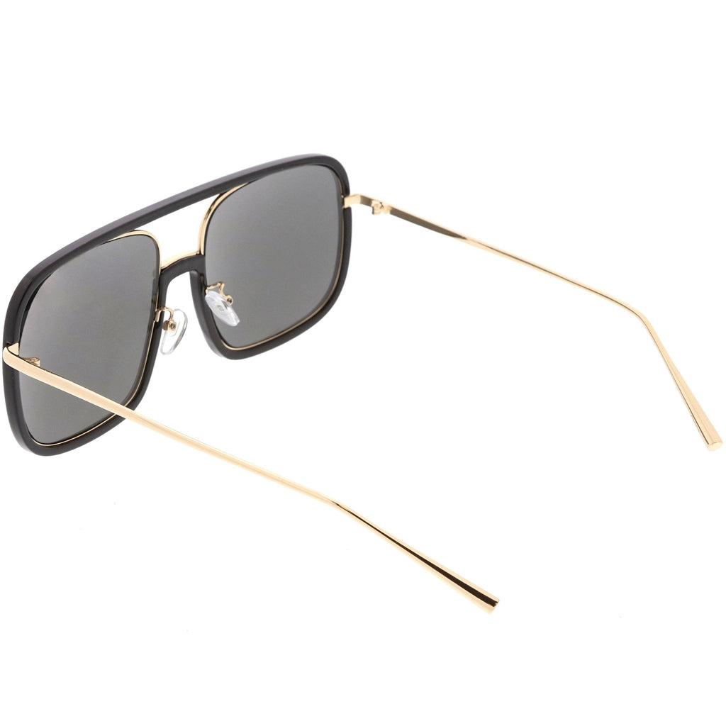 Oversize Luxury Women's Square Mirrored Lens Sunglasses C696