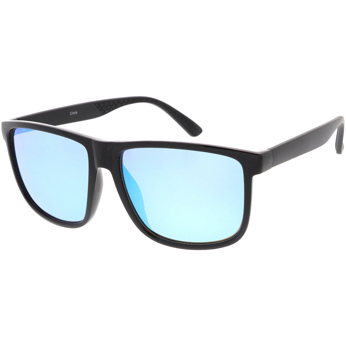 Men's Oversize Horned Rim Mirrored Lens Aviator Sunglasses C689
