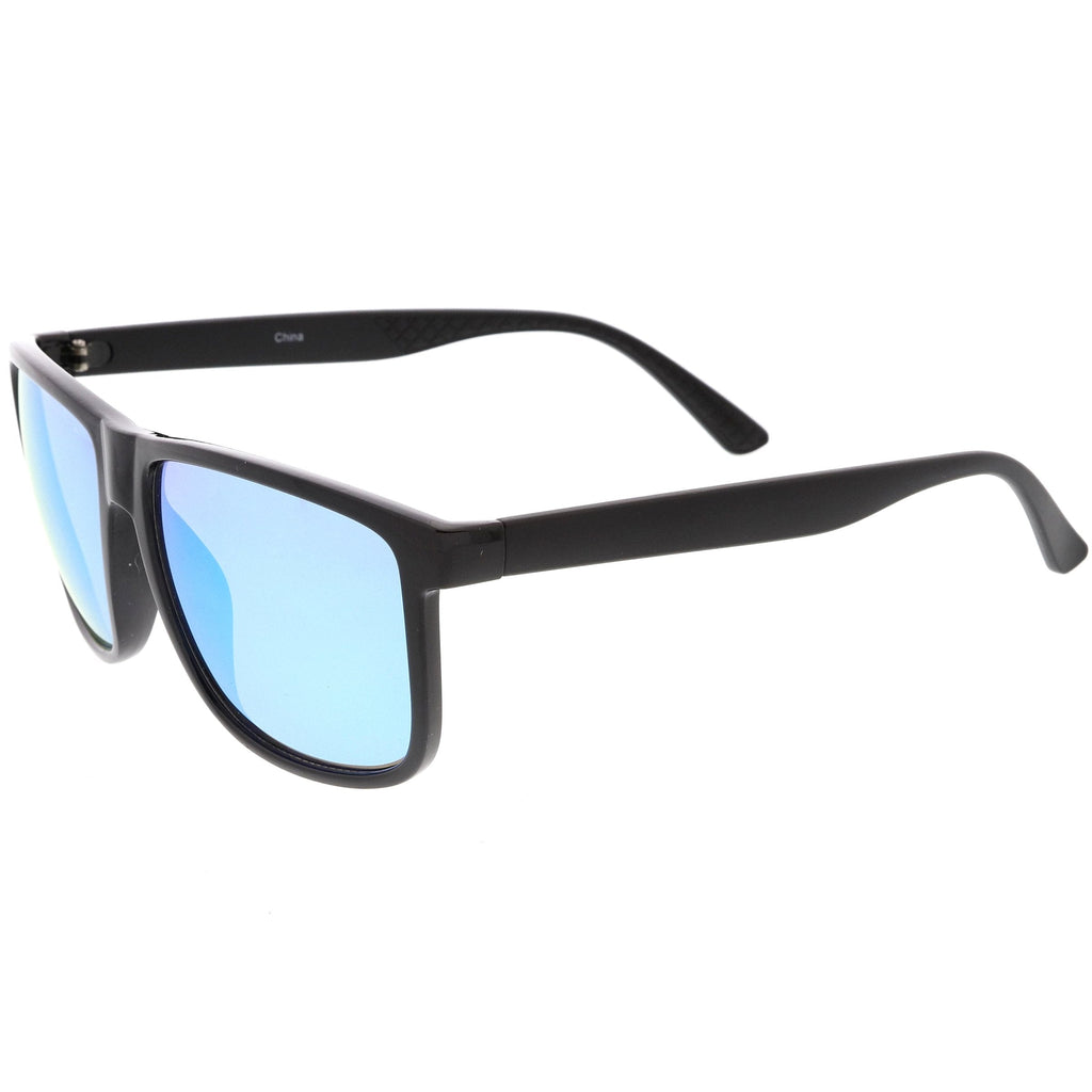 Men's Oversize Horned Rim Mirrored Lens Aviator Sunglasses C689