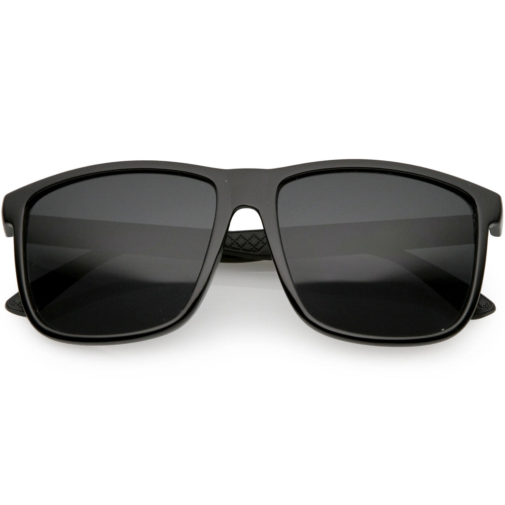 Men's Oversize Horned Rim Mirrored Lens Aviator Sunglasses C689