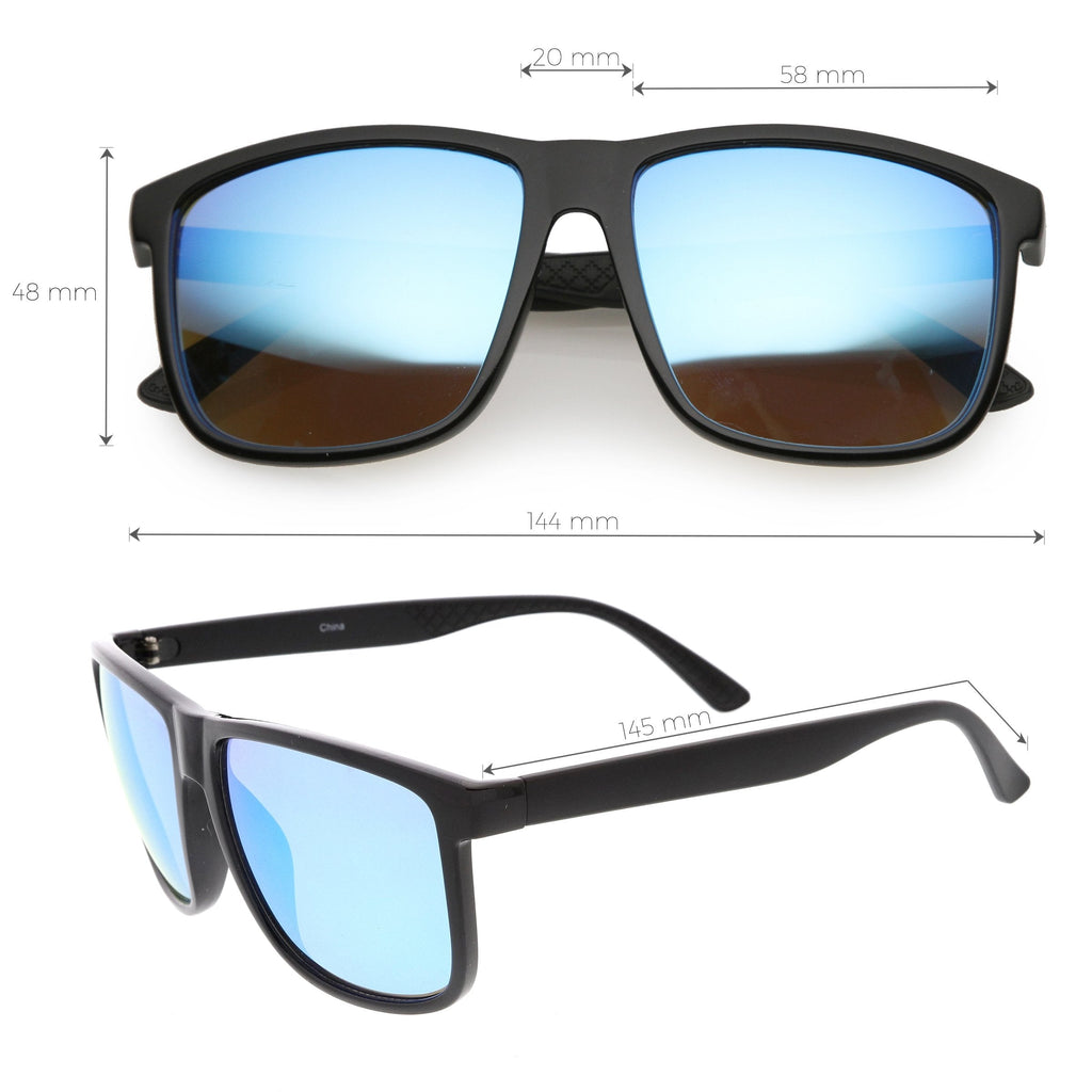 Men's Oversize Horned Rim Mirrored Lens Aviator Sunglasses C689