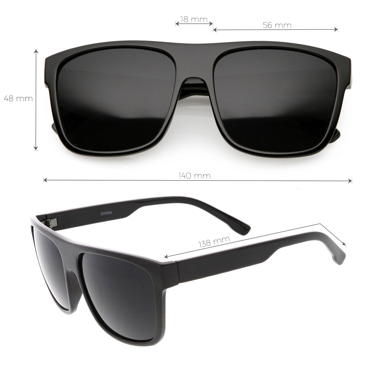 Men's Oversize Flat Top Sports Aviator Sunglasses C692