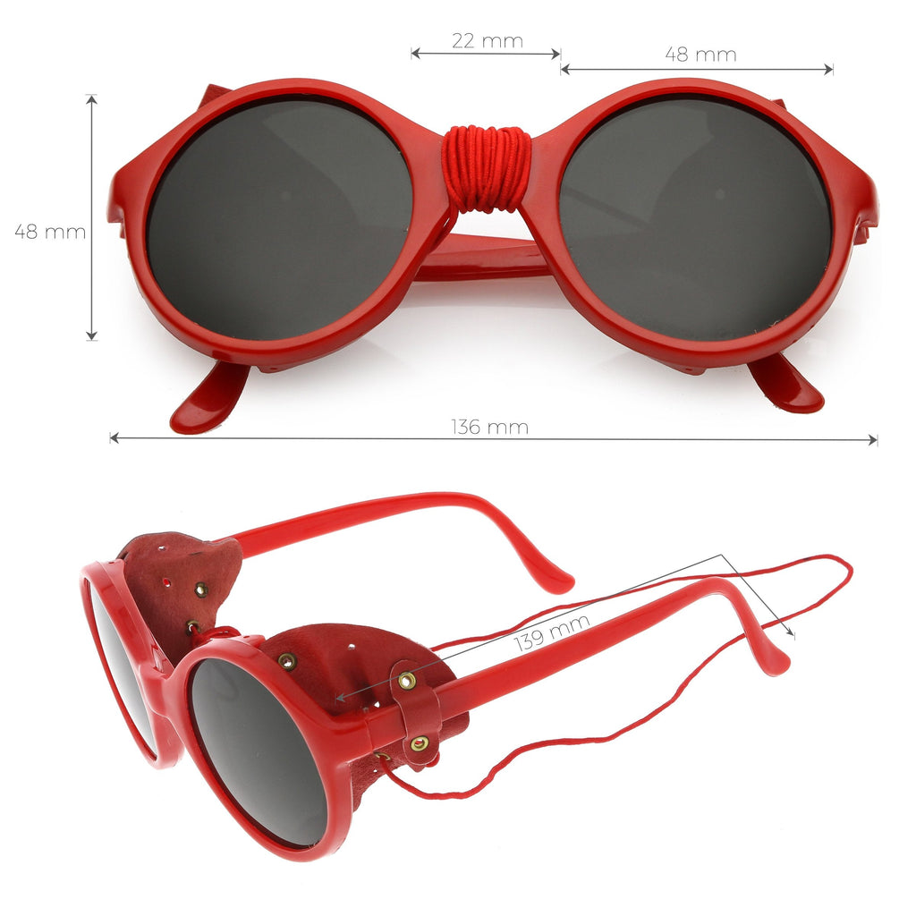 True Vintage Steampunk Side Cover Round Sunglasses C682