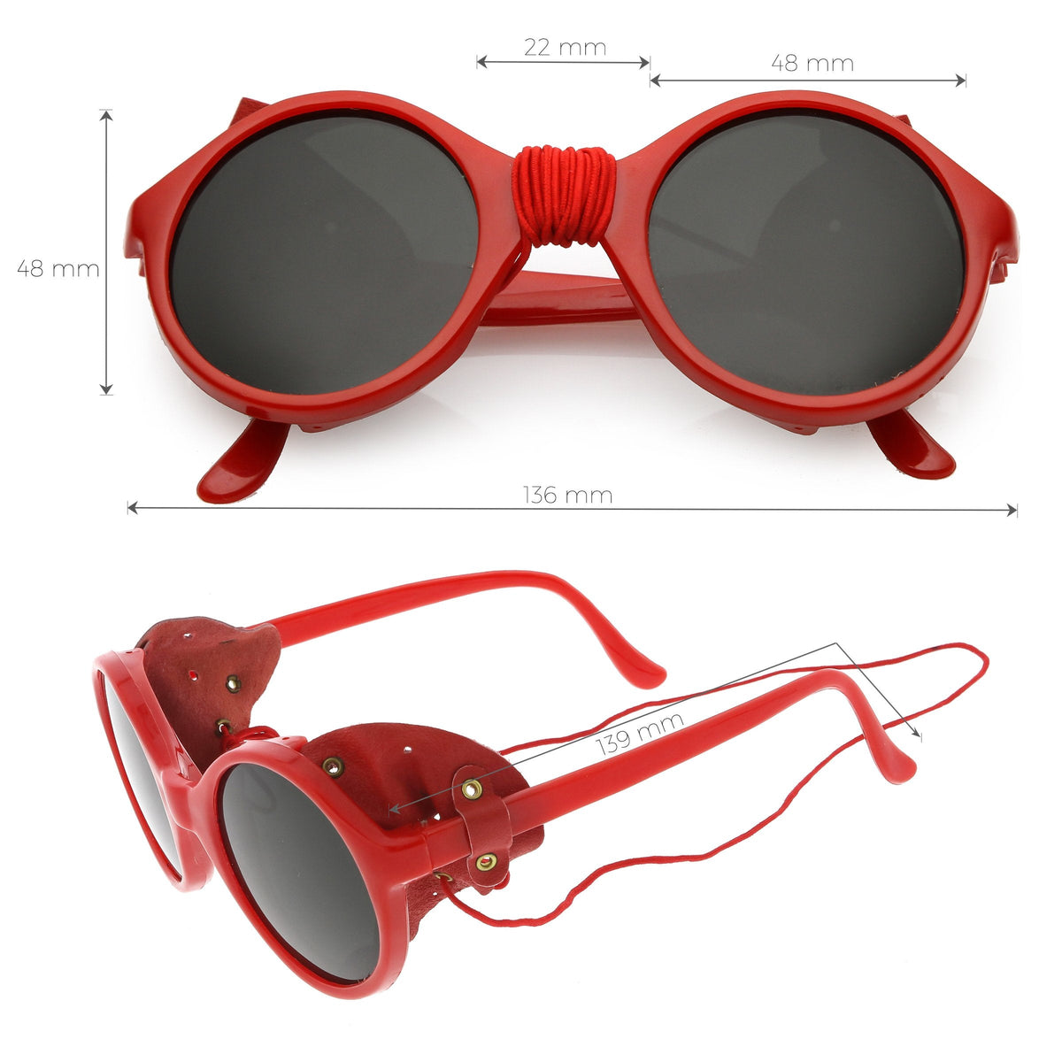 True Vintage Steampunk Side Cover Round Sunglasses C682