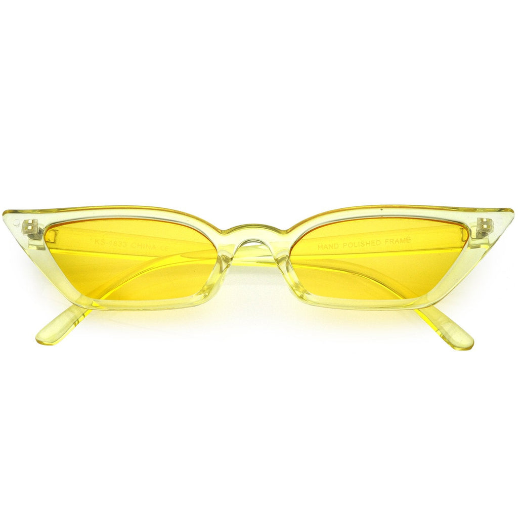 Retro Women's Translucent Thin Cat Eye Color Tone Sunglasses C663