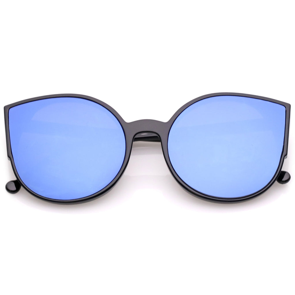 Women's Oversize Mirrored Flat Infinity Lens Sunglasses A940