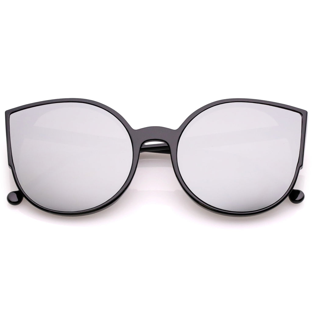Women's Oversize Mirrored Flat Infinity Lens Sunglasses A940