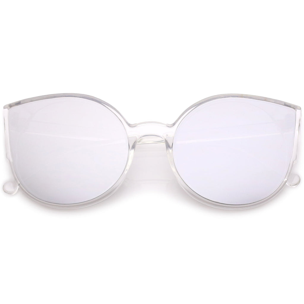 Women's Oversize Mirrored Flat Infinity Lens Sunglasses A940
