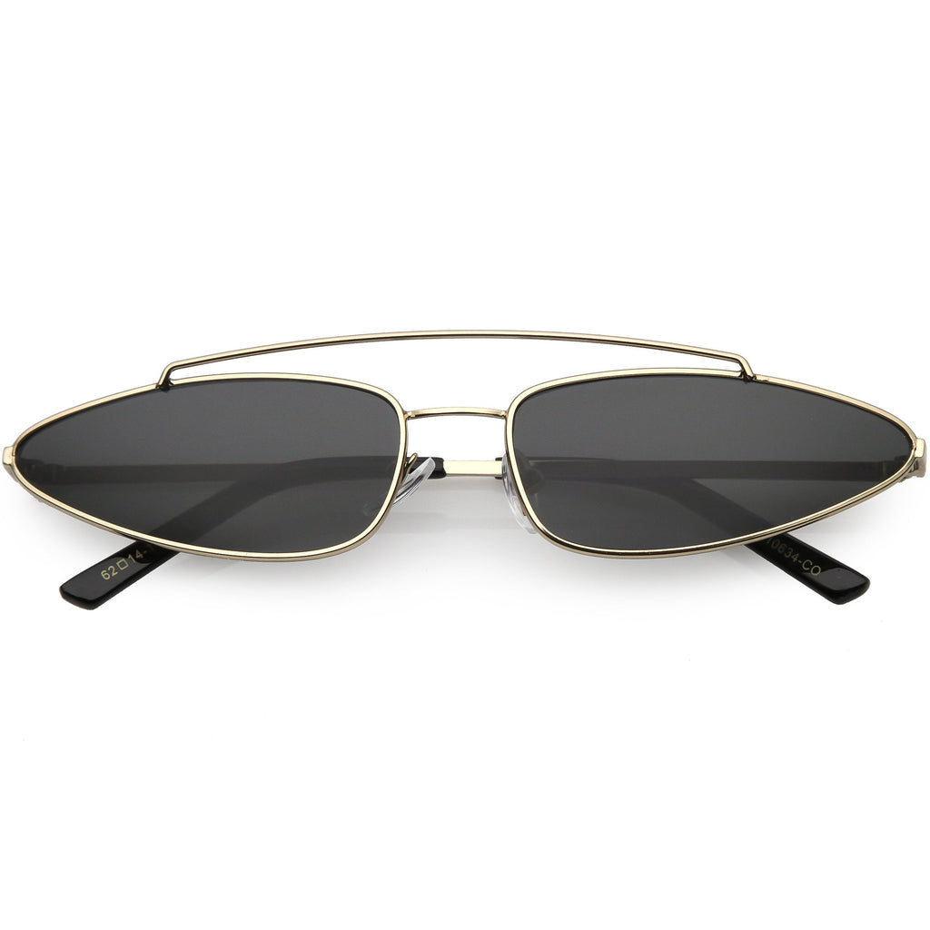Retro 1990's Slim Triangle  Color Tone Flat Lens Sunglasses C725