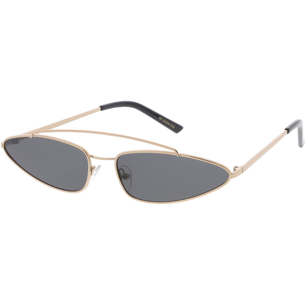 Retro 1990's Slim Triangle  Color Tone Flat Lens Sunglasses C725