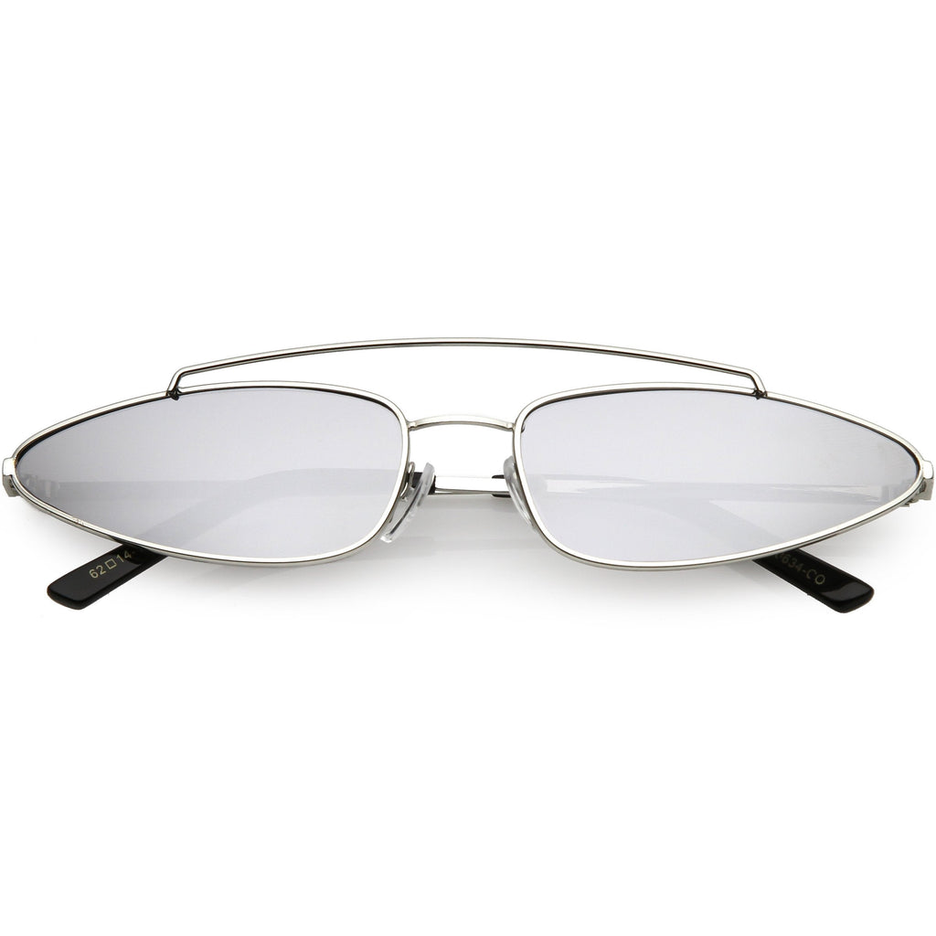 Retro 1990's Slim Triangle  Color Tone Flat Lens Sunglasses C725