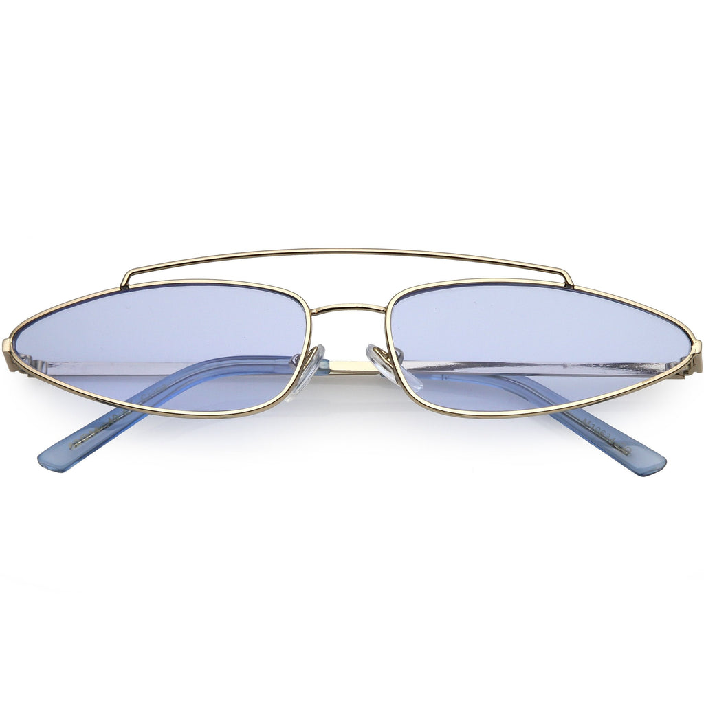 Retro 1990's Slim Triangle  Color Tone Flat Lens Sunglasses C725