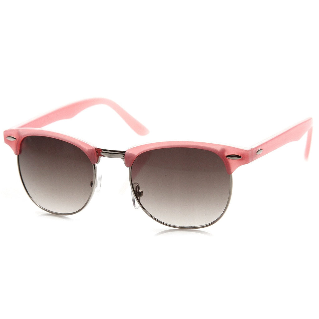 Cute Pastel Colors Horned Rim Half Frame Womens Sunglasses 8955