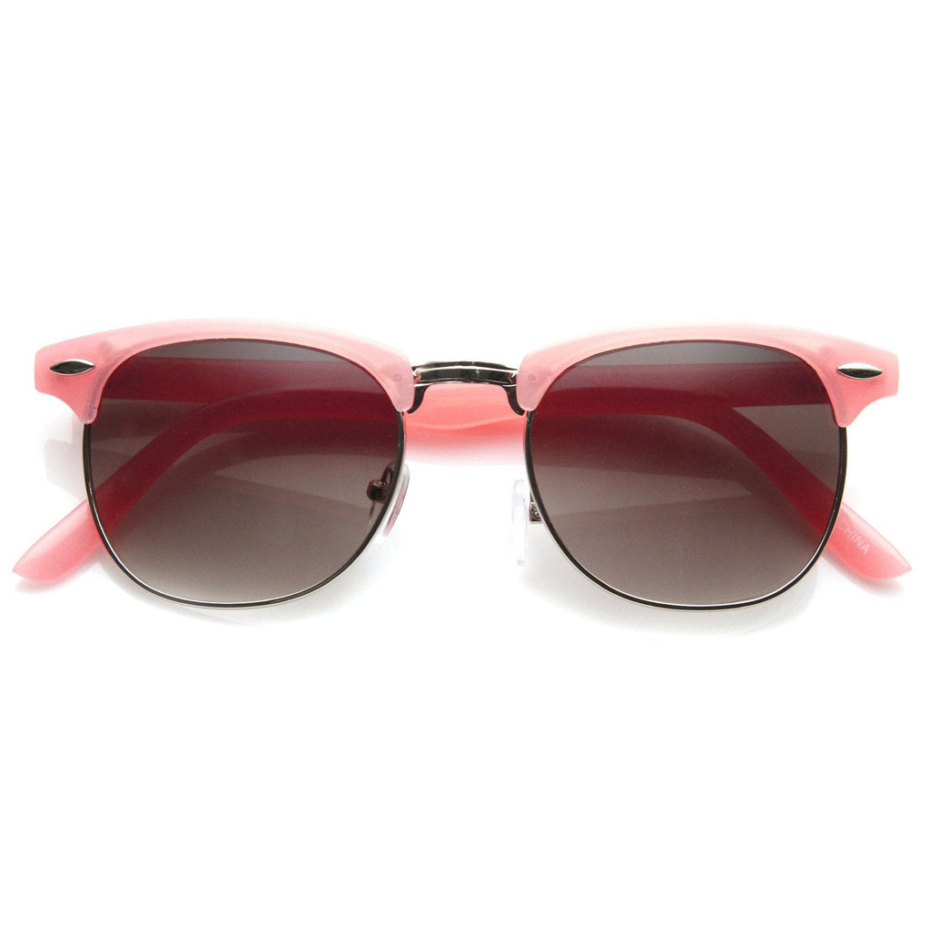 Cute Pastel Colors Horned Rim Half Frame Womens Sunglasses 8955