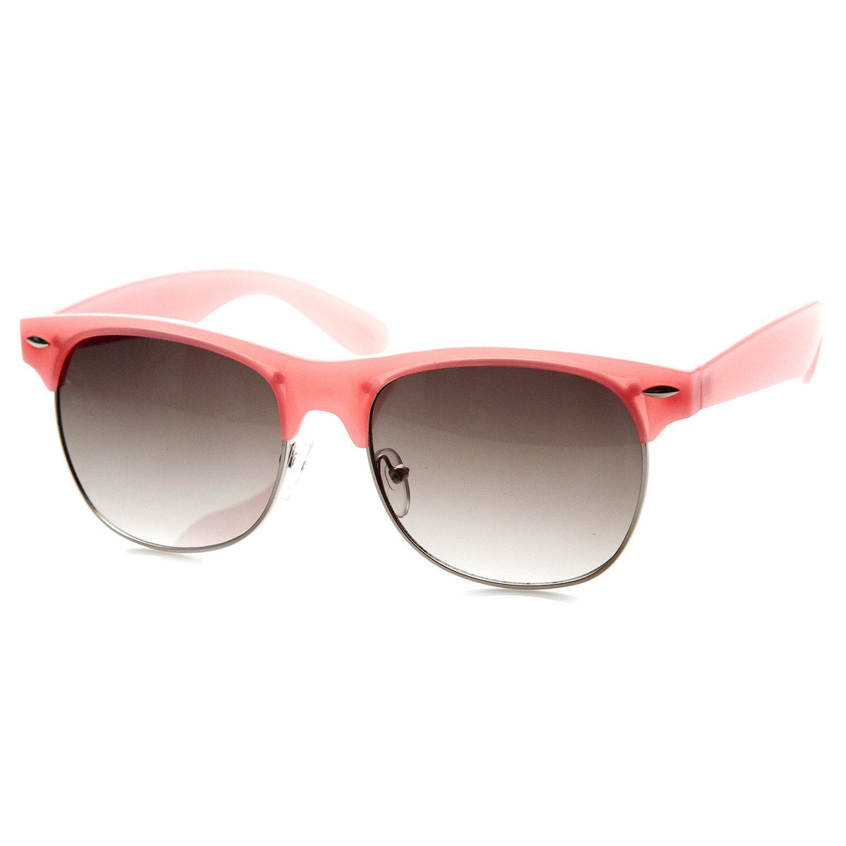 Womens Pastel Colors Half Frame Horned Rim Sunglasses 8958