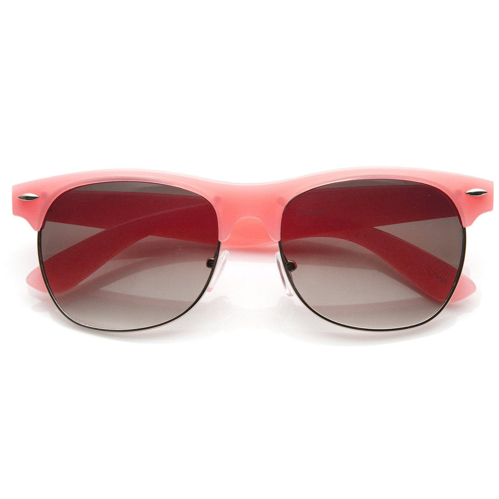 Womens Pastel Colors Half Frame Horned Rim Sunglasses 8958