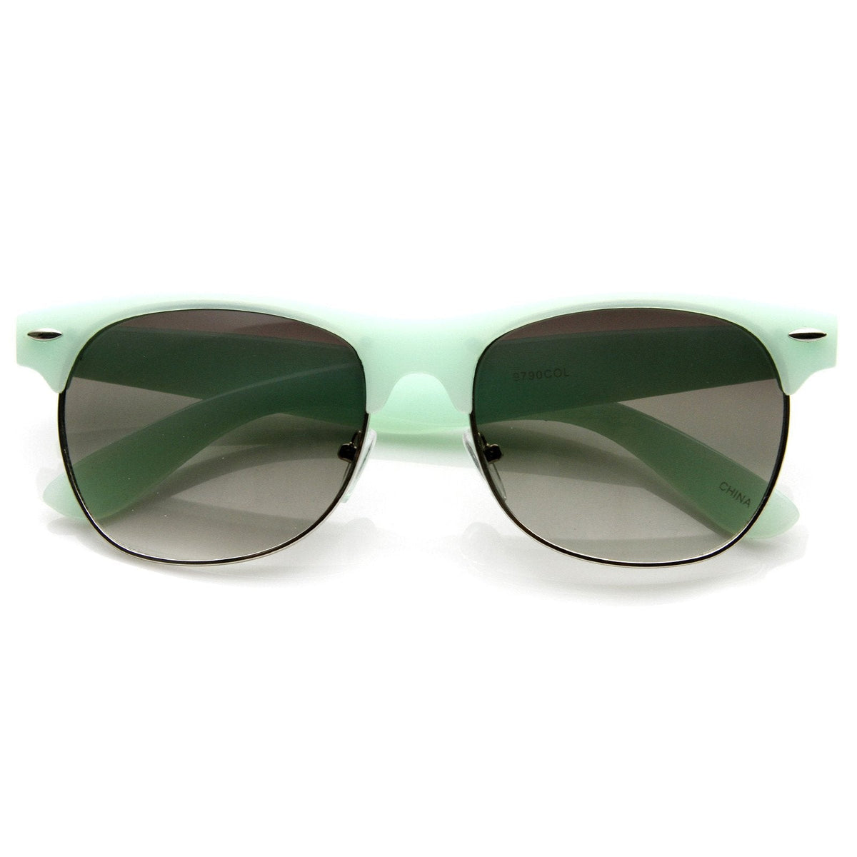 Womens Pastel Colors Half Frame Horned Rim Sunglasses 8958