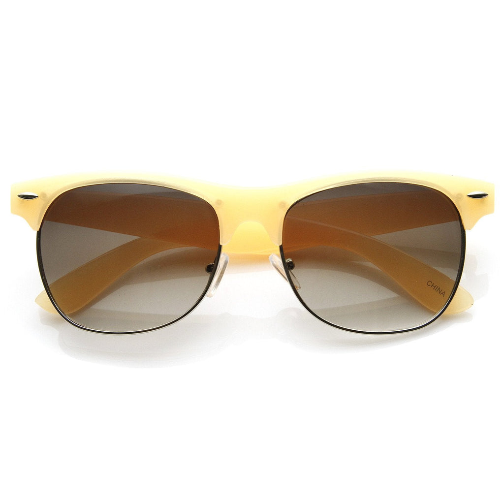 Womens Pastel Colors Half Frame Horned Rim Sunglasses 8958