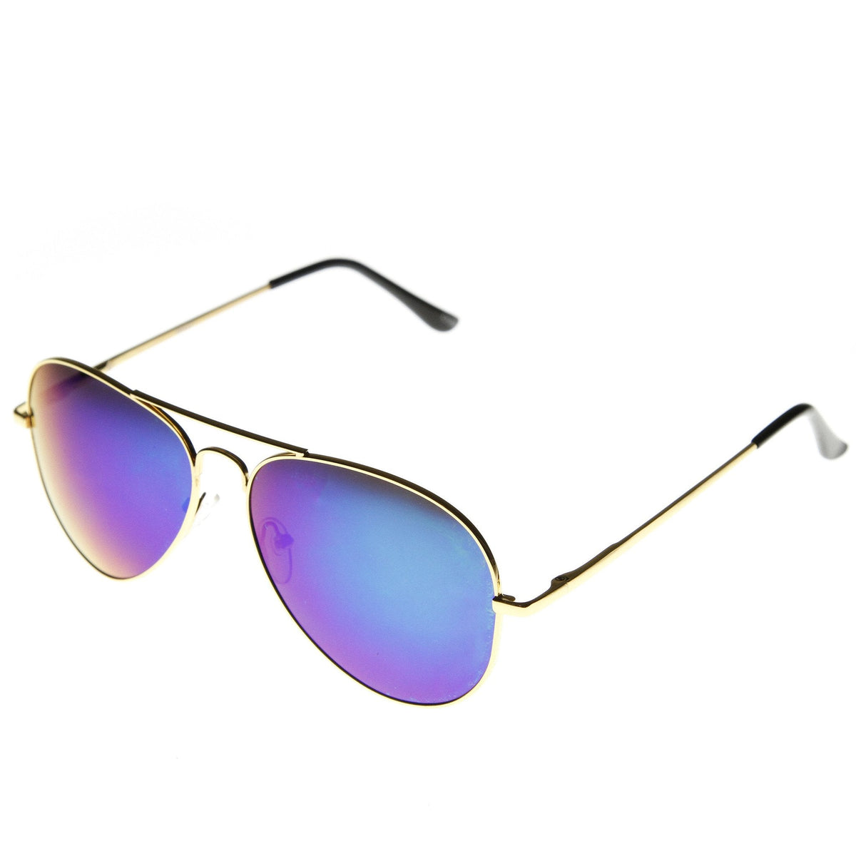 Zerouv Full Gold Frame Flash Color Mirrored Lens Sunglasses 1486