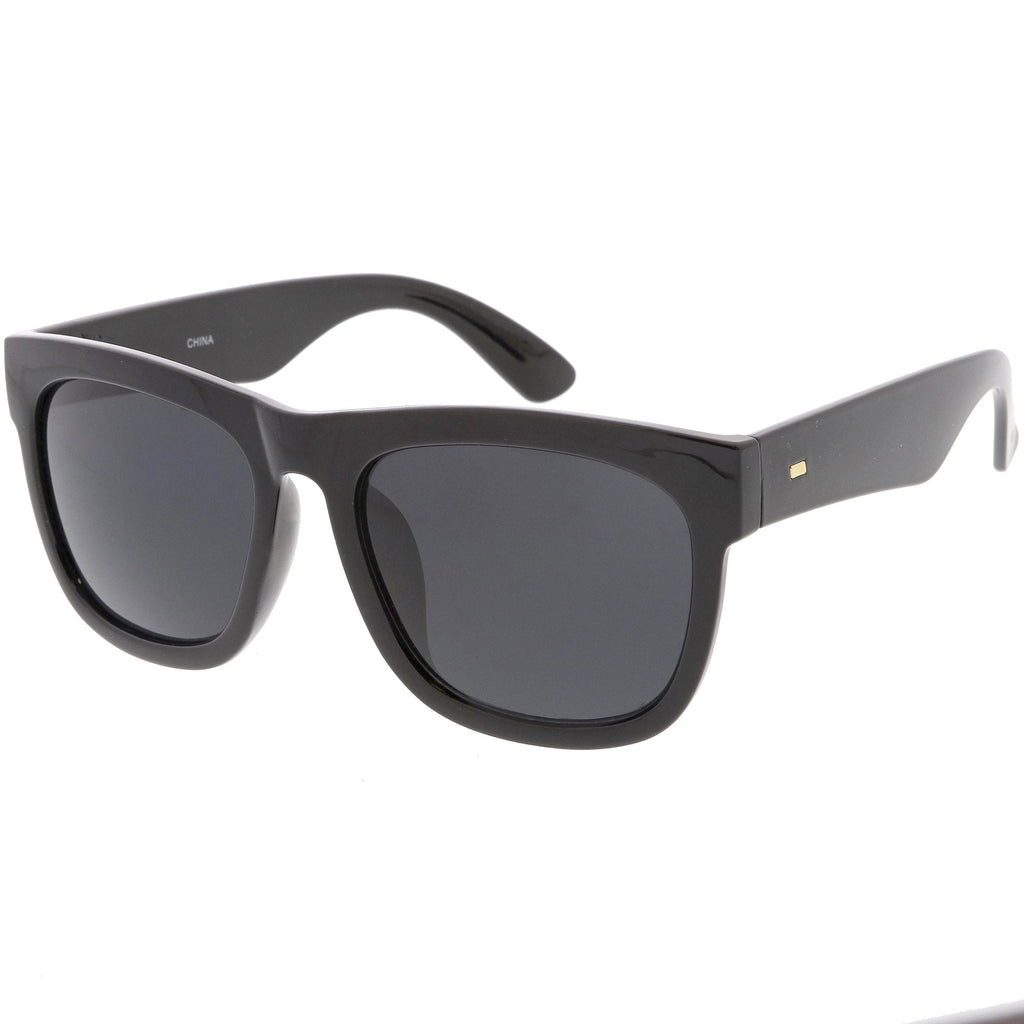 Oversize Modern Horned Rim Square Sunglasses C691