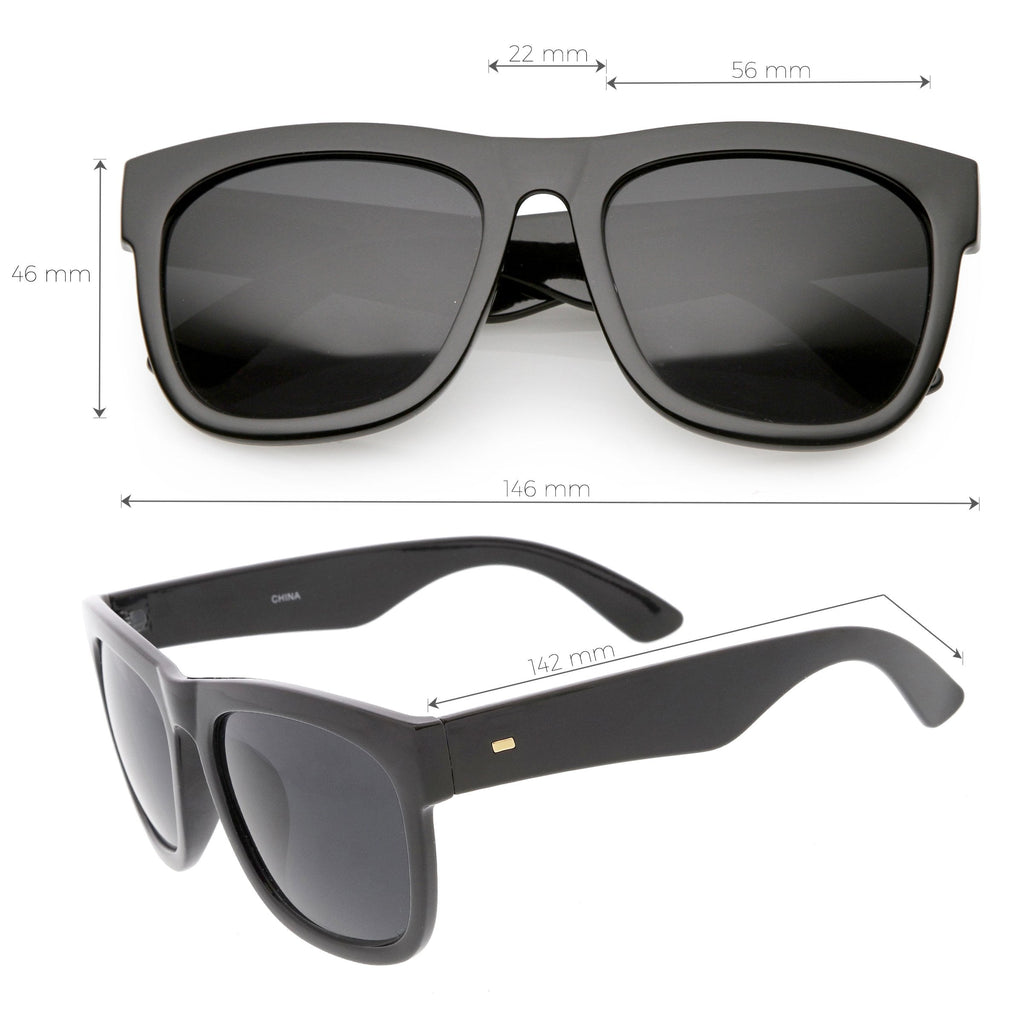 Oversize Modern Horned Rim Square Sunglasses C691