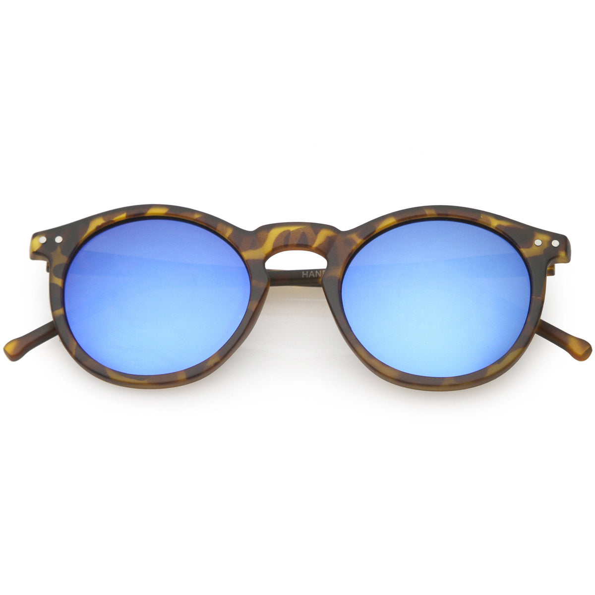 Retro Round Horned Rim Flash Mirrored Lens Sunglasses C703