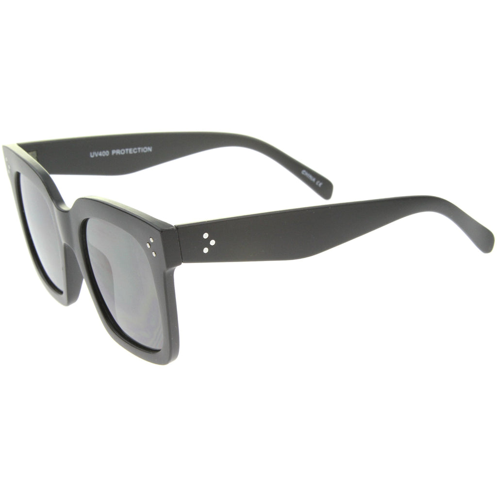 Bold Oversize Horned Rim Flat Lens Sunglasses A101