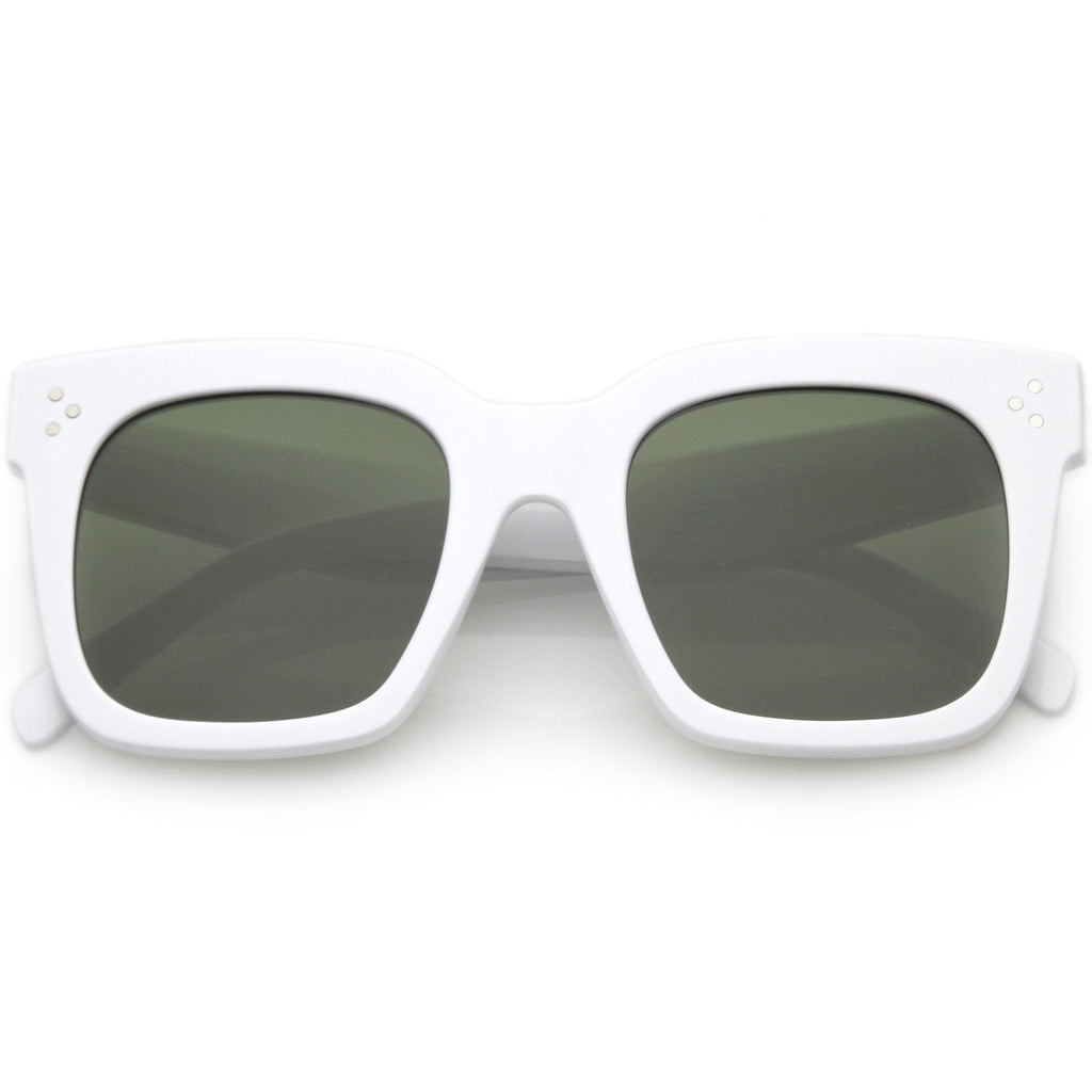 Bold Oversize Horned Rim Flat Lens Sunglasses A101