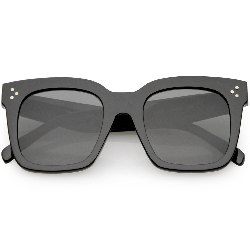 Bold Oversize Horned Rim Flat Lens Sunglasses A101