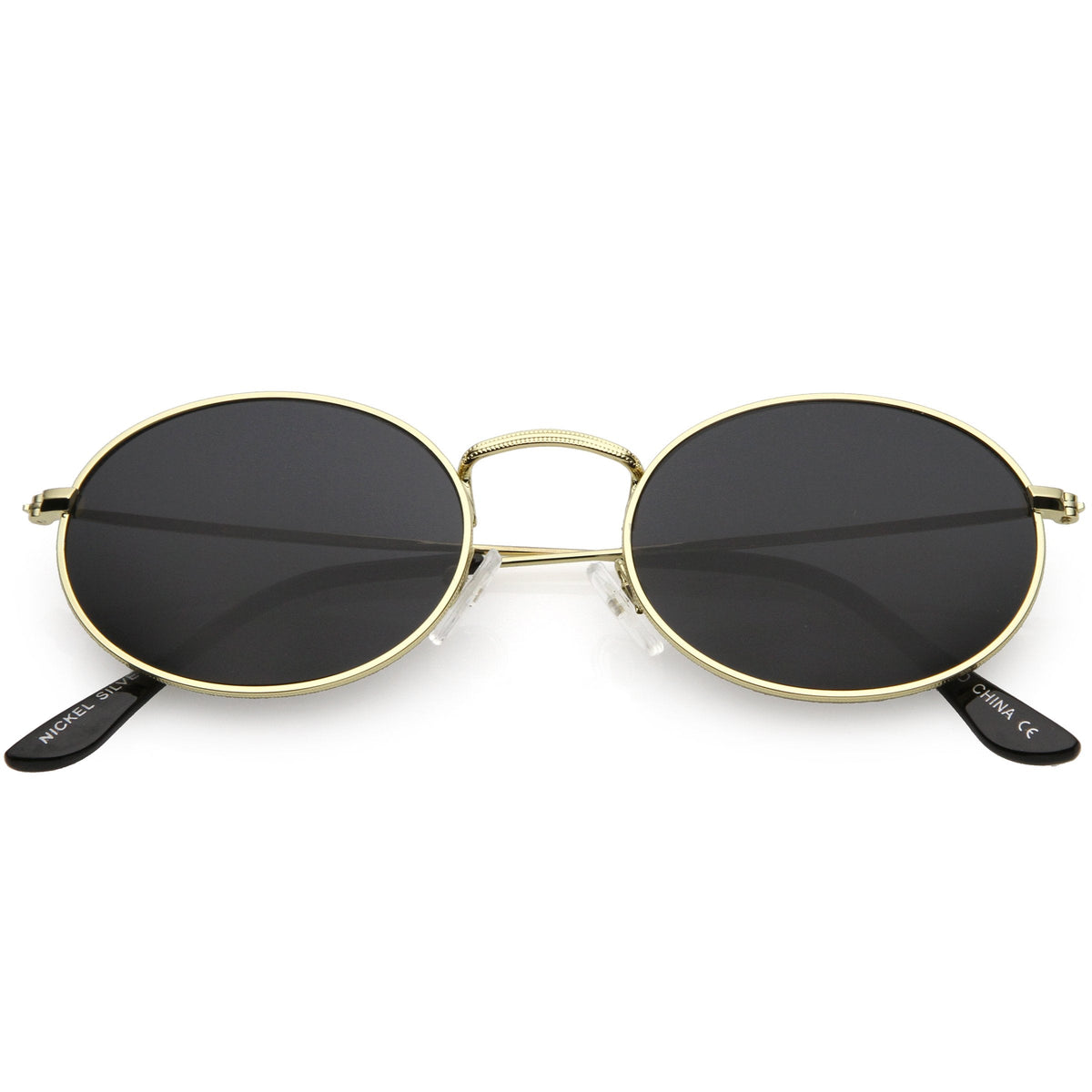 Retro Small 1990's Round Oval Metal Sunglasses C700