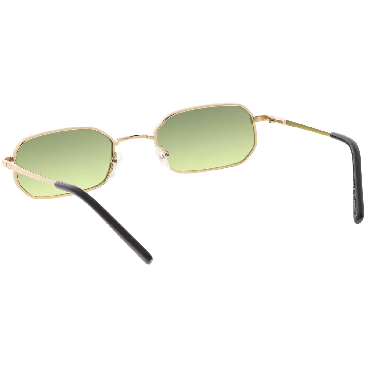 Retro Small 1990's Rectangle Flat Lens Metal Sunglasses C720