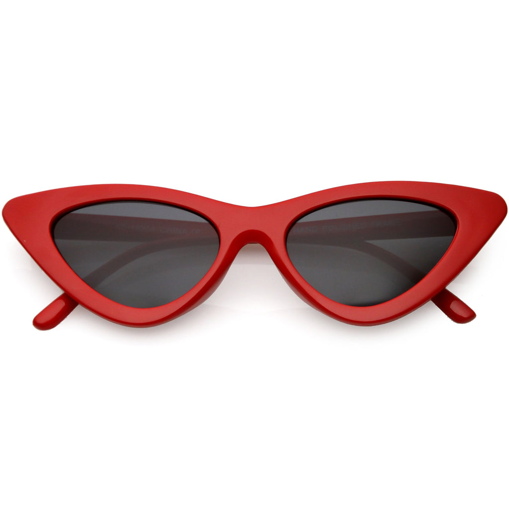 Women's Narrow 1990's Retro Flat Lens Cat Eye Sunglasses C523